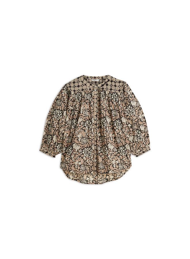 2s2925-12314 990 Summum Blouse Blockprint black  Black