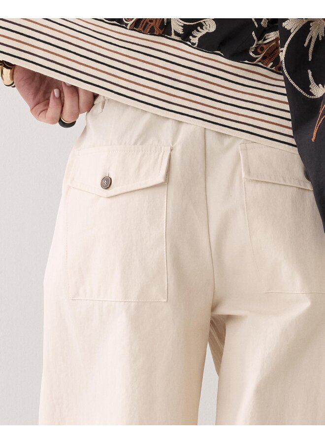 4s2947-12365 122 Summum Trousers balloon fit Cotton blend with inseam approx 70cm  Ivory