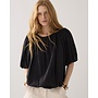 2s3442-12370 990 Summum Top balloon sleeves Viscose cotton  Black