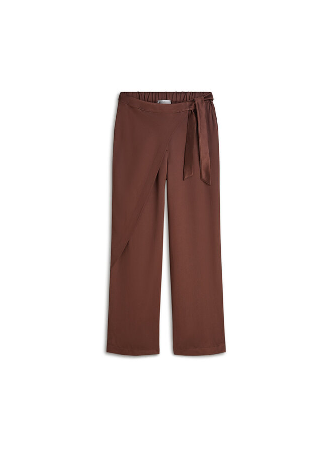 4s2943-12084 713 Summum Trousers Heavy silky touch  Coffee