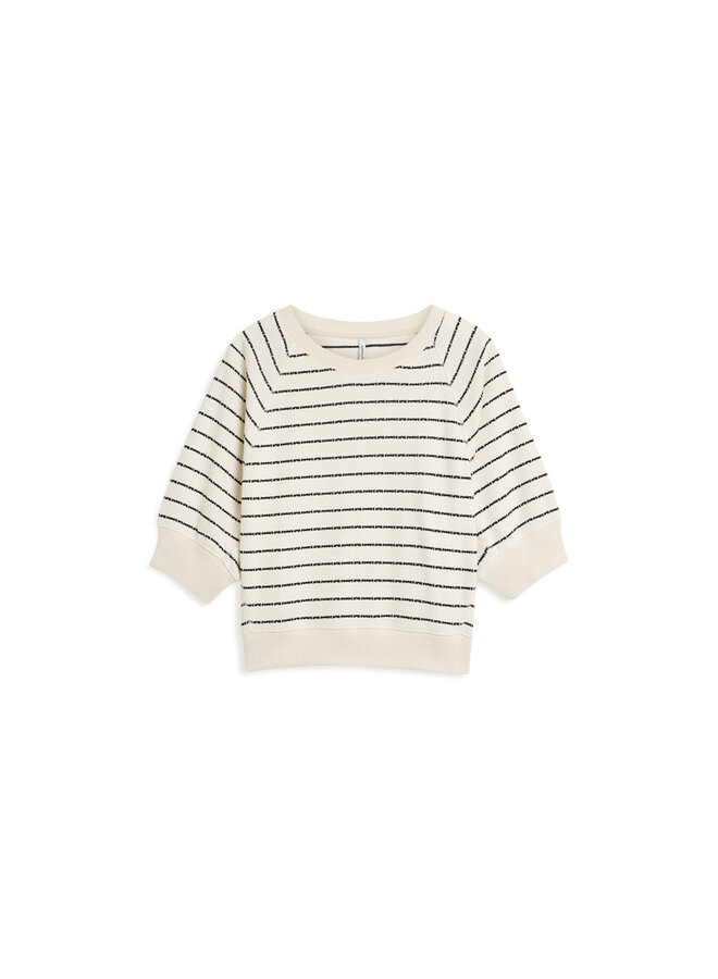 3s5252-30772 122 Summum Jersey Striped sweat  Ivory