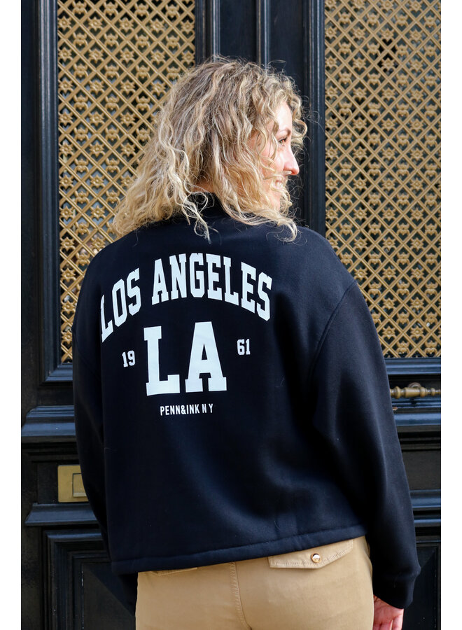 S26T1230 90-05 Penn & Ink Cardigan print black ecru