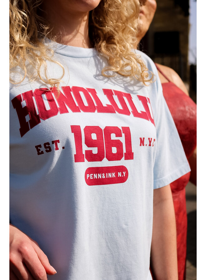 S26F1814 568-334 Penn en Ink T-shirt print skyrider cardinal