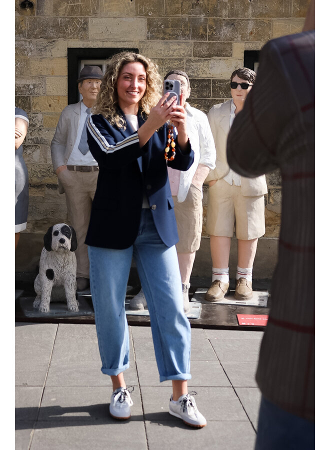 1s1283-12364 495 Summum Blazer with tape Viscose blend  Midnightblue