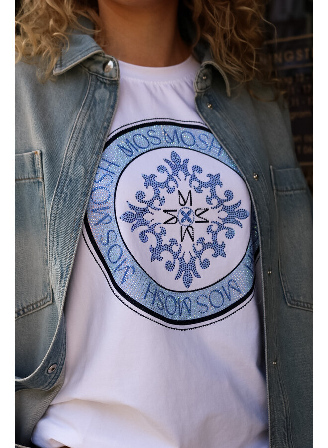 178520 406 MosMosh MMEmm Flower Shirt Light Blue