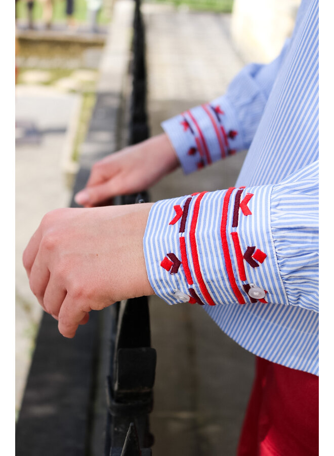 178550 835 MosMosh MMOsmo Stripey Shirt Brunnera Blue