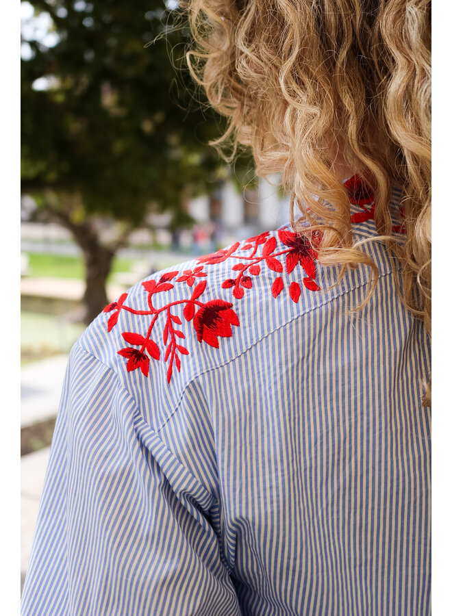 178550 835 MosMosh MMOsmo Stripey Shirt Brunnera Blue