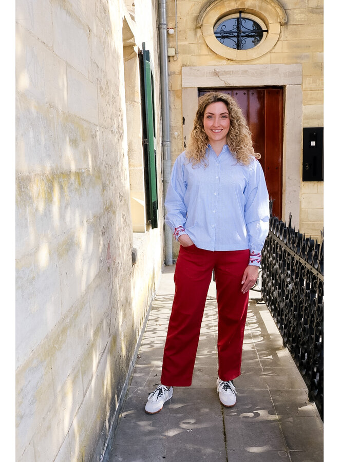 178550 835 MosMosh MMOsmo Stripey Shirt Brunnera Blue