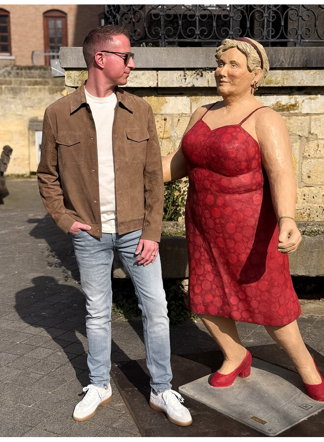 PPXU10011A Profuomo outerw jct suede light brown