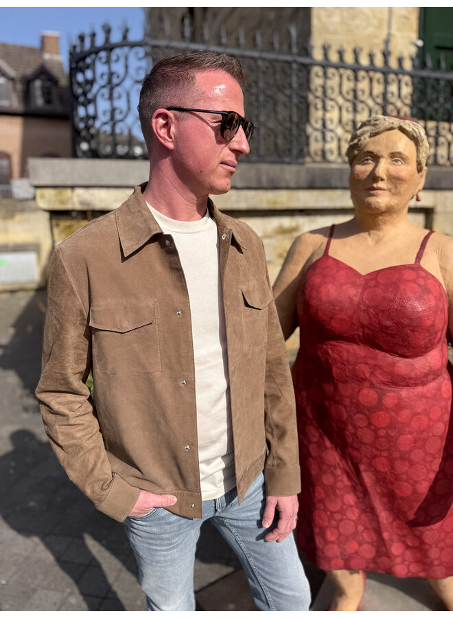 PPXU10011A Profuomo outerw jct suede light brown