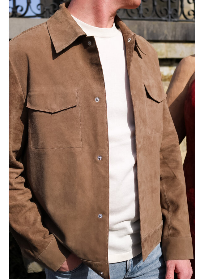 PPXU10011A Profuomo outerw jct suede light brown