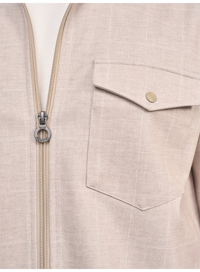 pisaS26-M22 Blue Industry overshirt stretch SAND