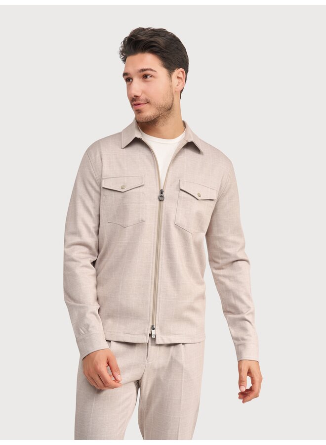 pisaS26-M22 Blue Industry overshirt stretch SAND