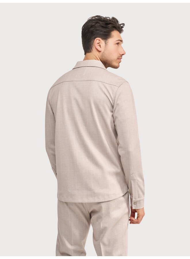 pisaS26-M22 Blue Industry overshirt stretch SAND