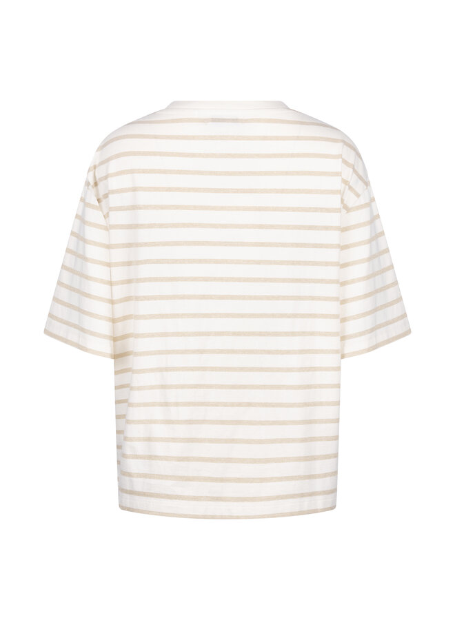NKS04030 126 Nukus Saartje Shirt Stripe Offwhite/Gold