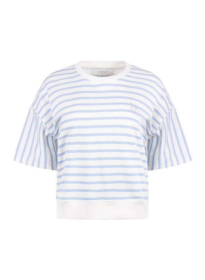 NKS03047 315 Nukus Lotte Pullover Stripe Offwhite/Cloudy