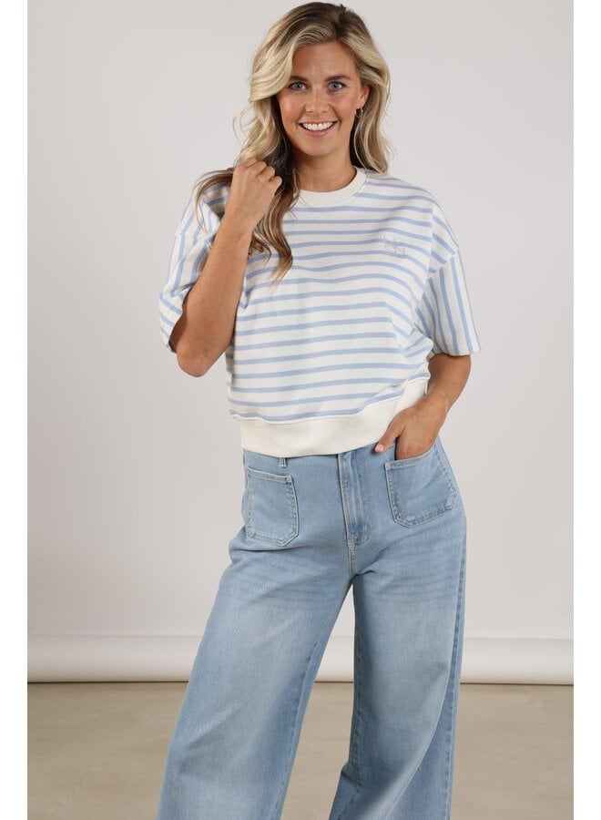 NKS03047 315 Nukus Lotte Pullover Stripe Offwhite/Cloudy