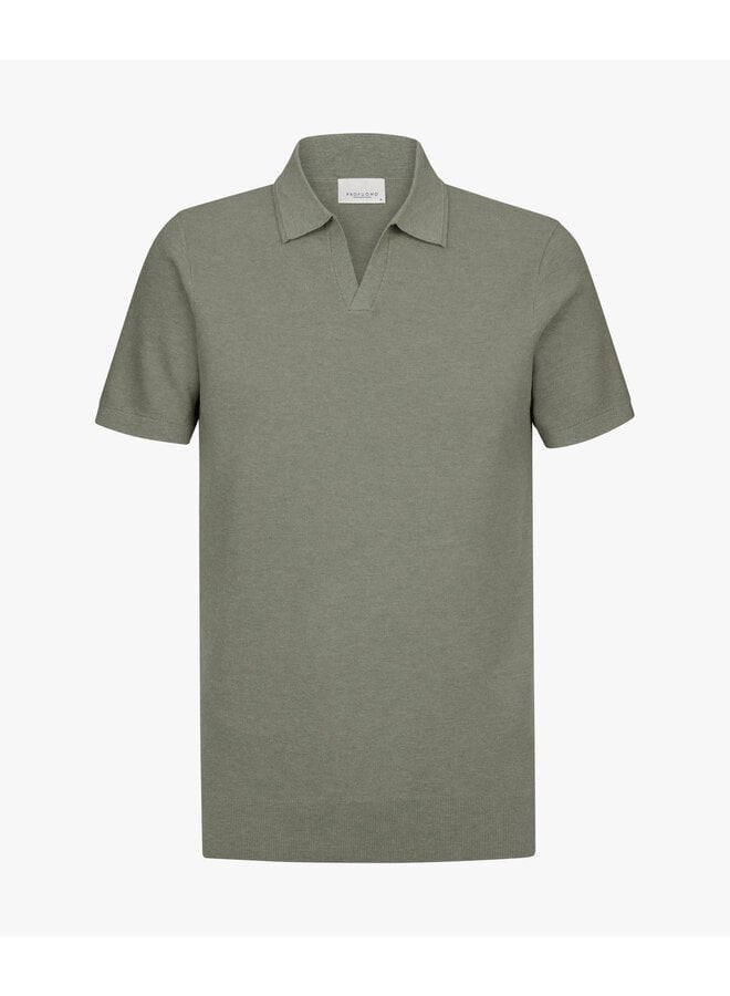 PPXD10009D Profuomo polo open collar ss mid green