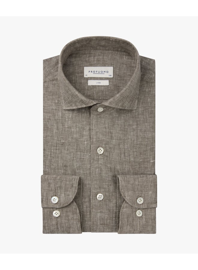 PPXH10017E Profuomo shirt cutaway sf brown