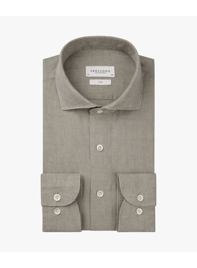 PPXH10017D Profuomo shirt cutaway sf dark beige