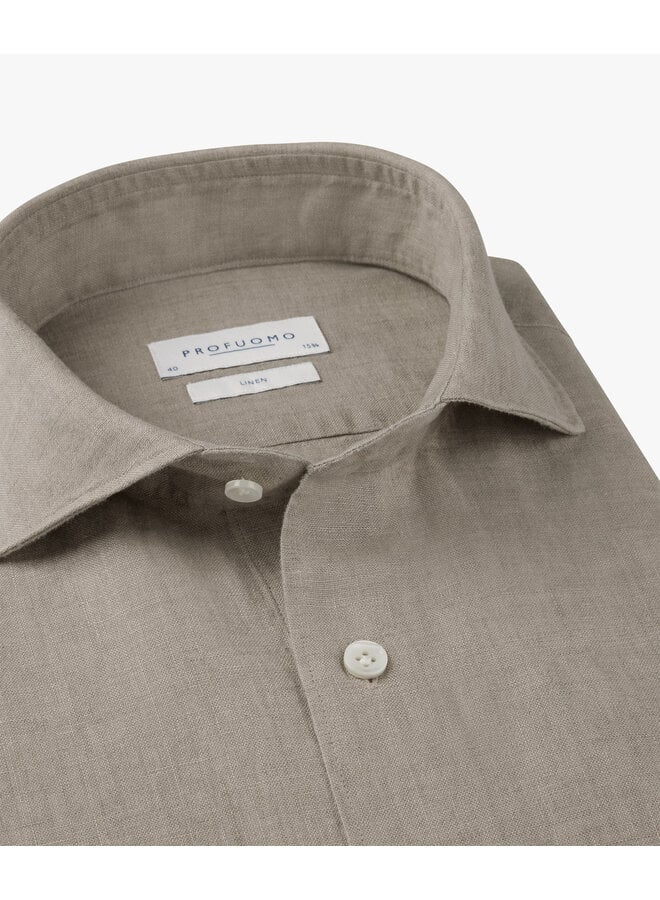 PPXH10017D Profuomo shirt cutaway sf dark beige