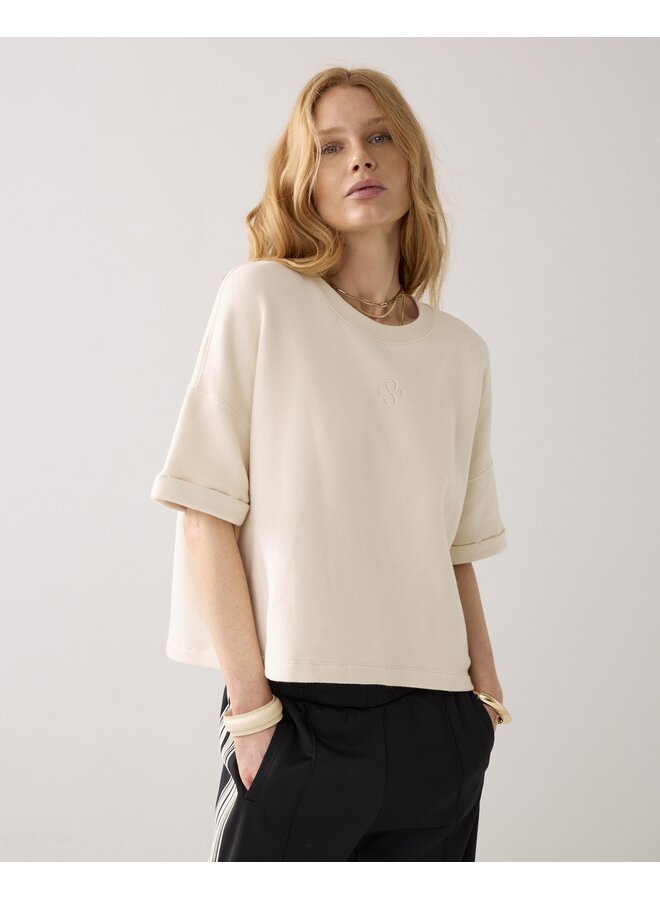 3s5267-30775 122 Summum Top short sleeve sweat Ivory