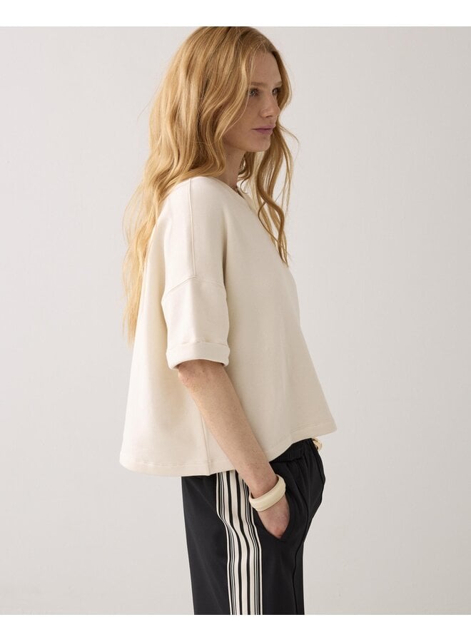 3s5267-30775 122 Summum Top short sleeve sweat Ivory