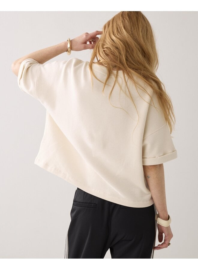 3s5267-30775 122 Summum Top short sleeve sweat Ivory