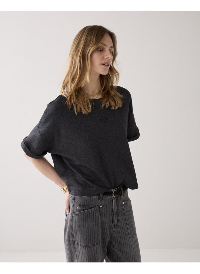 3s5267-30775 990 Summum Top short sleeve sweat Black