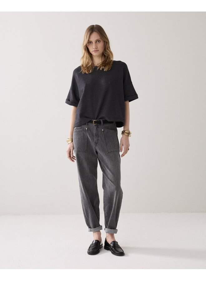 3s5267-30775 990 Summum Top short sleeve sweat Black