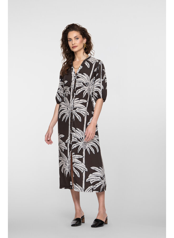 67113-20 775 Geisha dress brown/off white