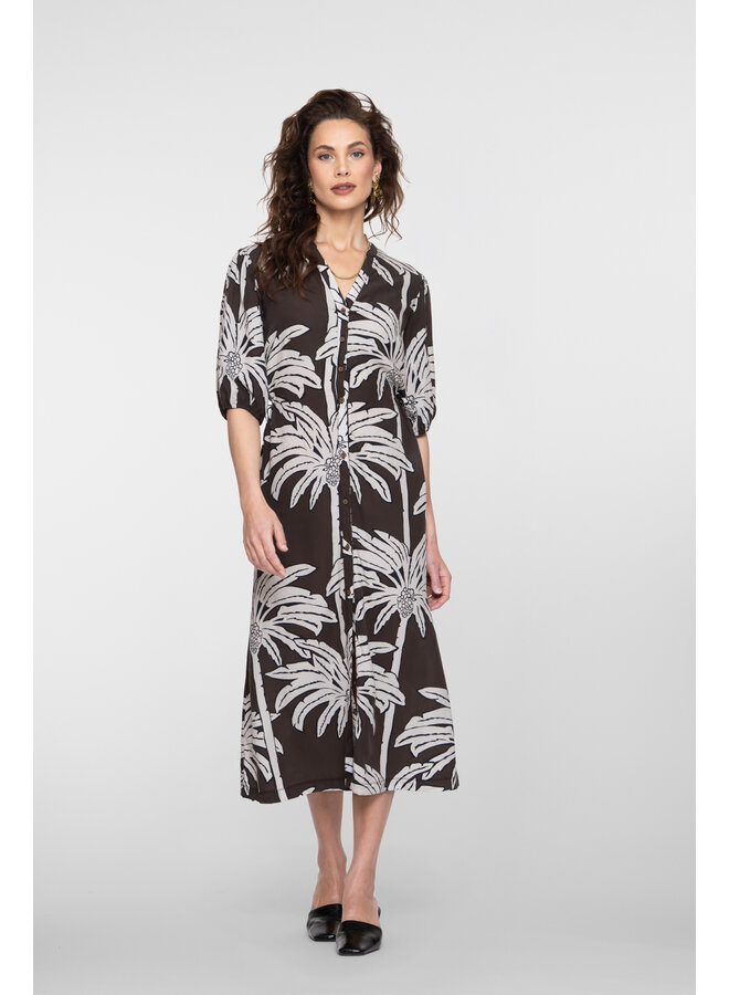 67113-20 775 Geisha dress brown/off white