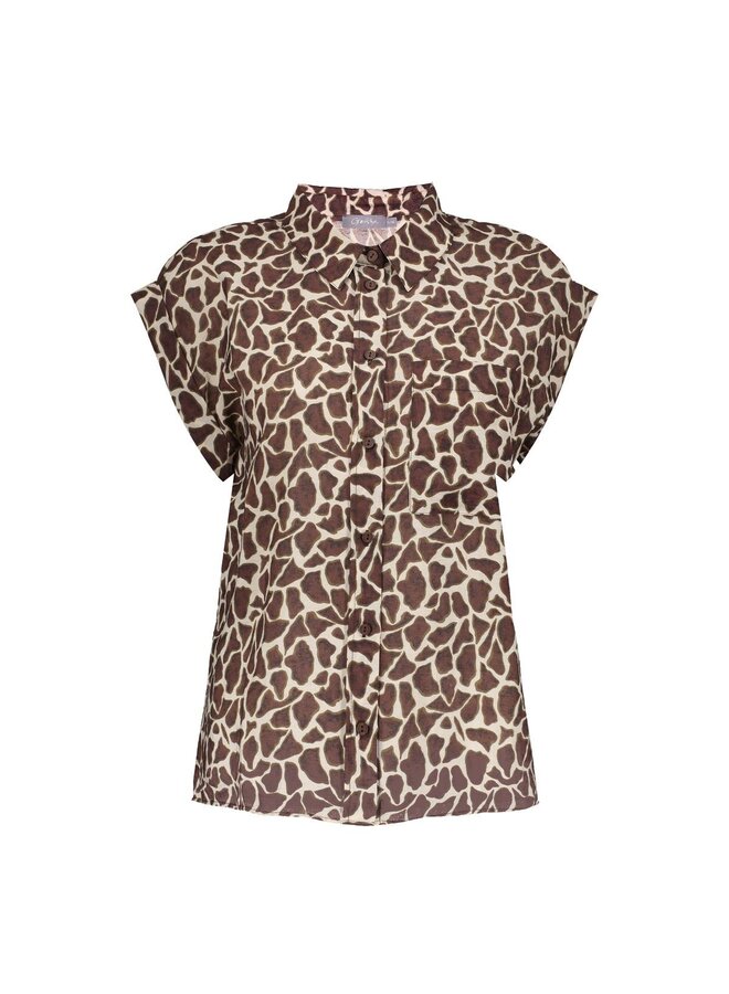 63242-20 720 Geisha blouse sand/chocolate brown