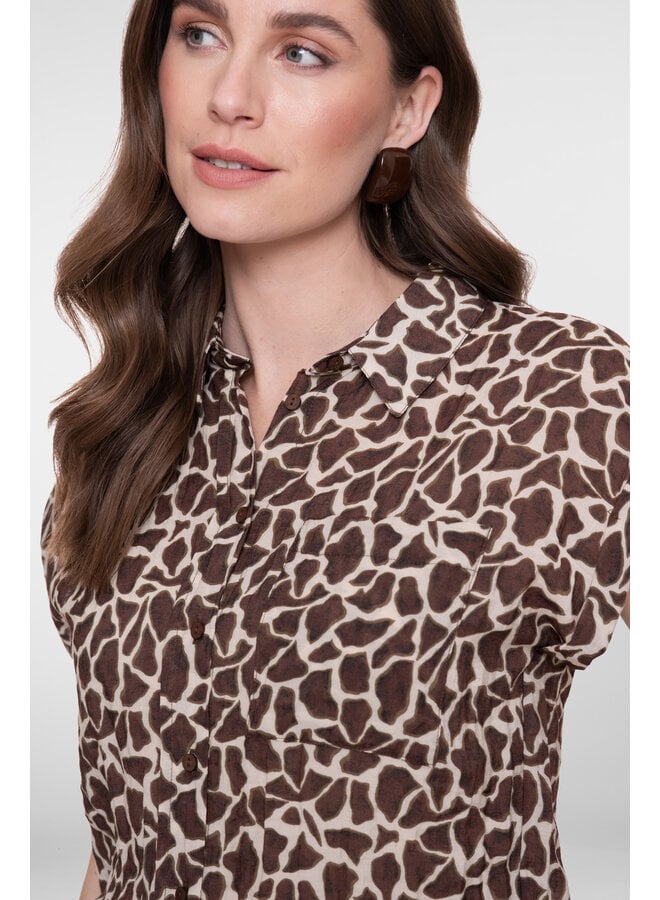 63242-20 720 Geisha blouse sand/chocolate brown