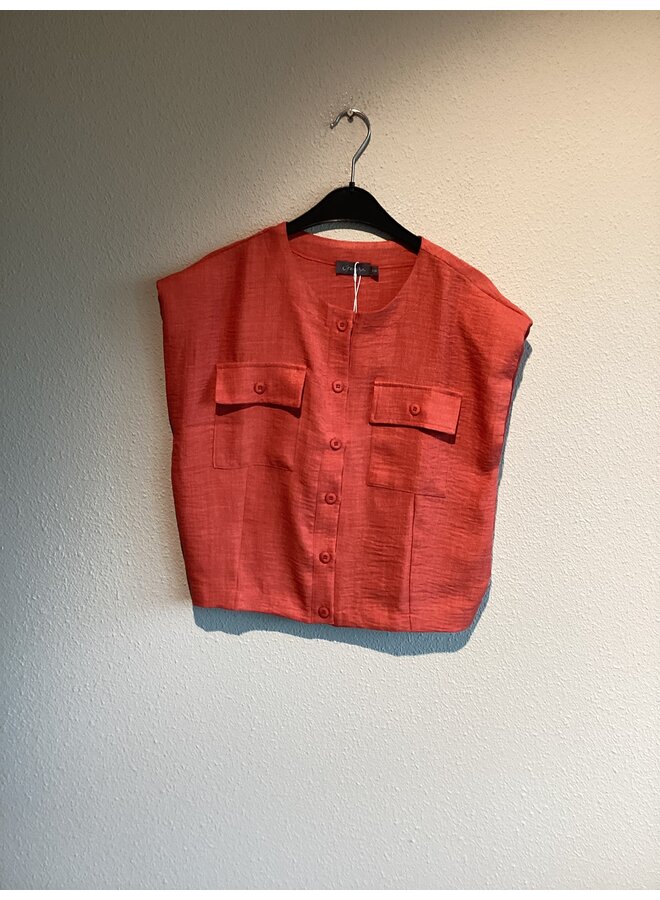 63092-60 201 Geisha Blouse with pockets burned orange