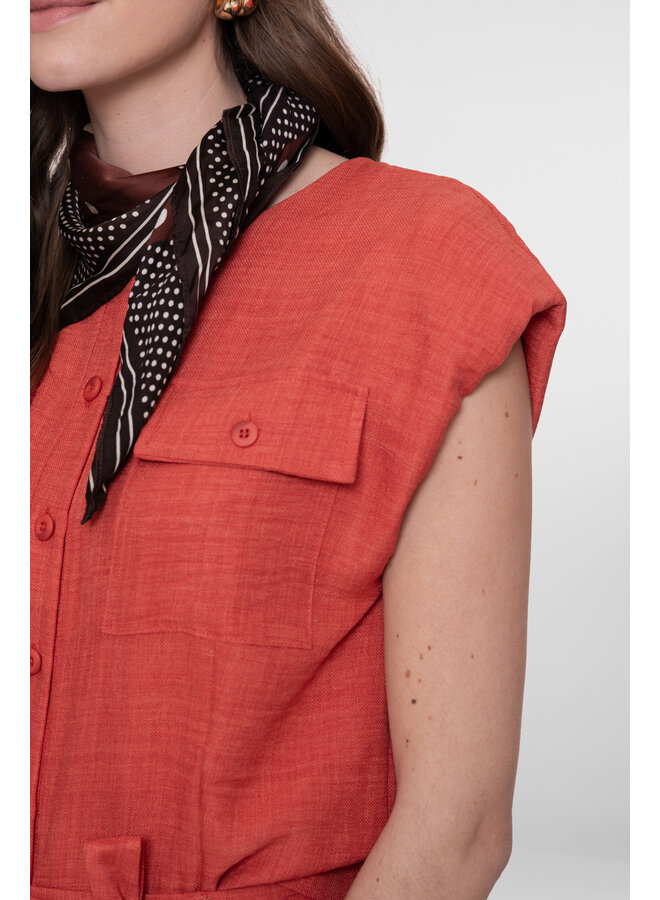 63092-60 201 Geisha Blouse with pockets burned orange