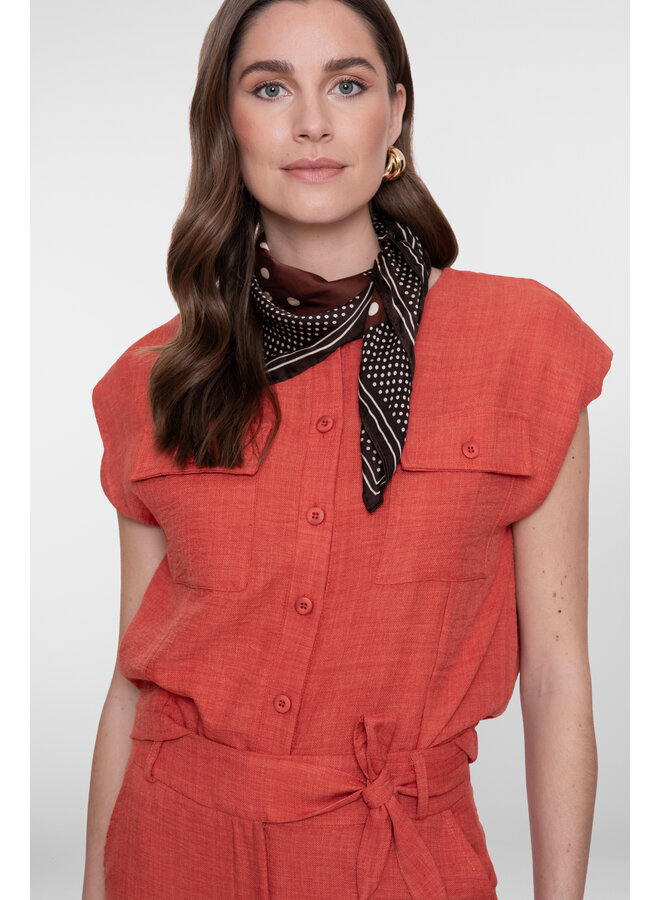 63092-60 201 Geisha Blouse with pockets burned orange