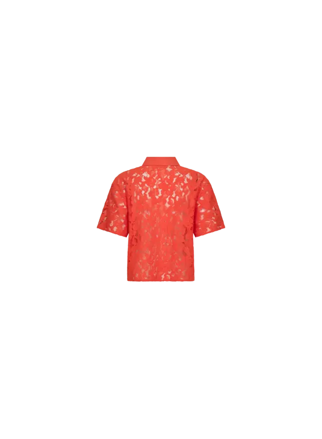 177140 167 MosMosh MM Lia River SS Lace Shirt Spicy Orange