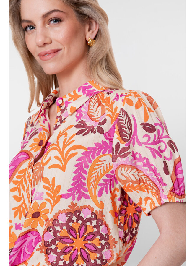 63499-20 250 Geisha blouse orange/pink/sand