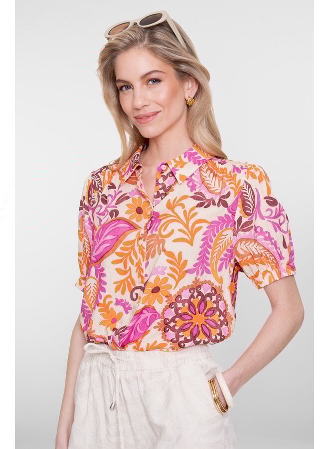63499-20 250 Geisha blouse orange/pink/sand