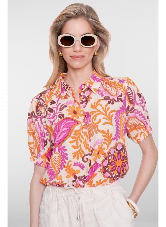 63499-20 250 Geisha blouse orange/pink/sand