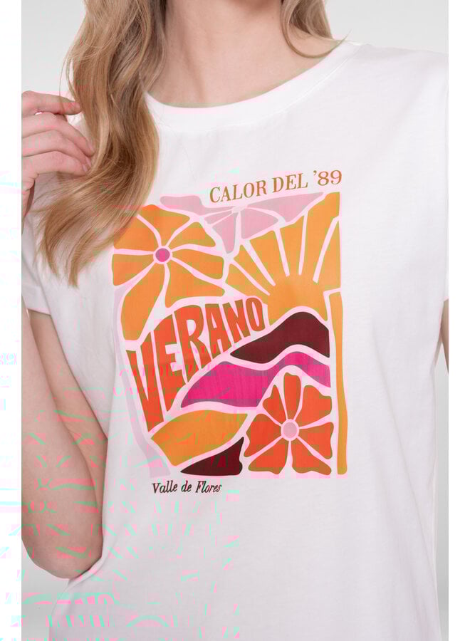 62355-24 010 Geisha T-shirt "verano" off-white/orange