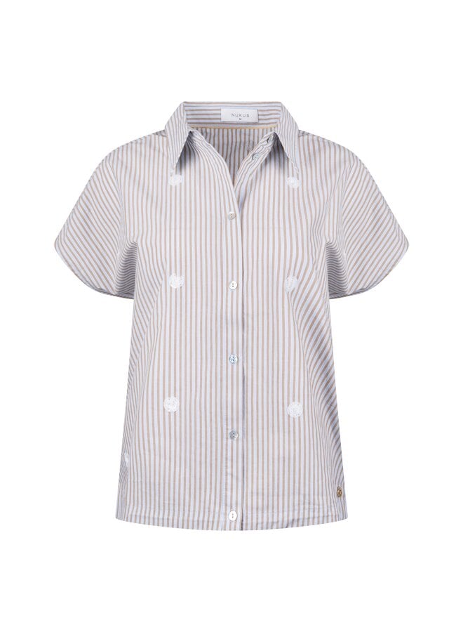 NKS02256 316 Nukus Danique Blouse Stripe sand cloudy