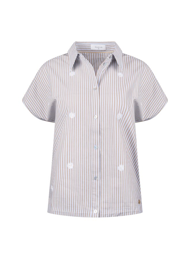 NKS02256 316 Nukus Danique Blouse Stripe sand cloudy