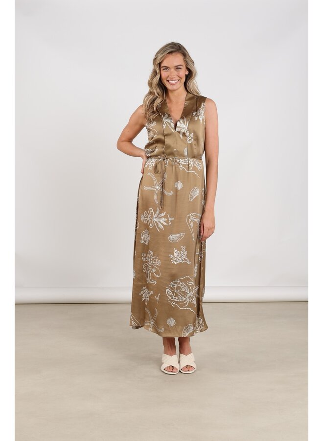 NKS14033 273 Nukus Violet Dress Print Fango/Offwhite