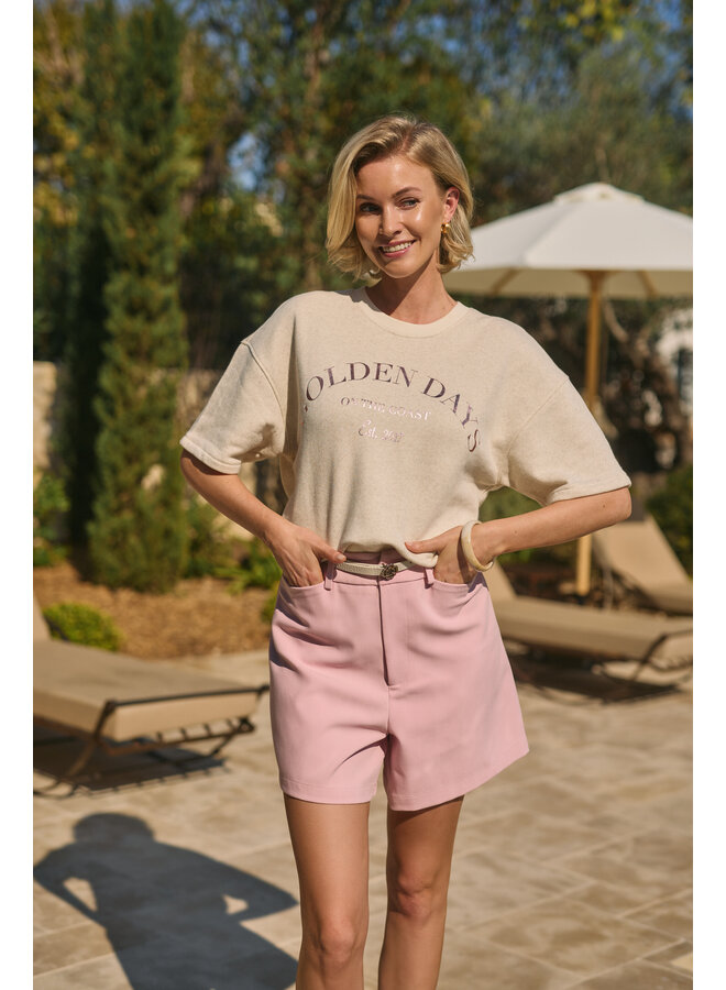 NKS03049 378 Nukus Lotte Pullover Golden Days Sand Melange/Blush