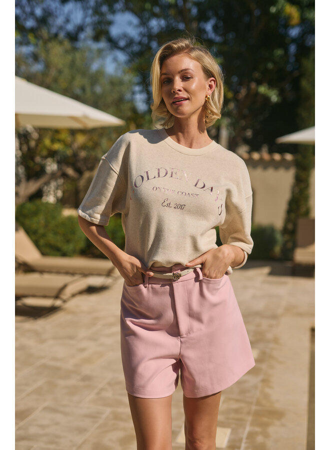 NKS03049 378 Nukus Lotte Pullover Golden Days Sand Melange/Blush