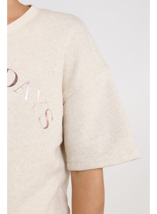 NKS03049 378 Nukus Lotte Pullover Golden Days Sand Melange/Blush