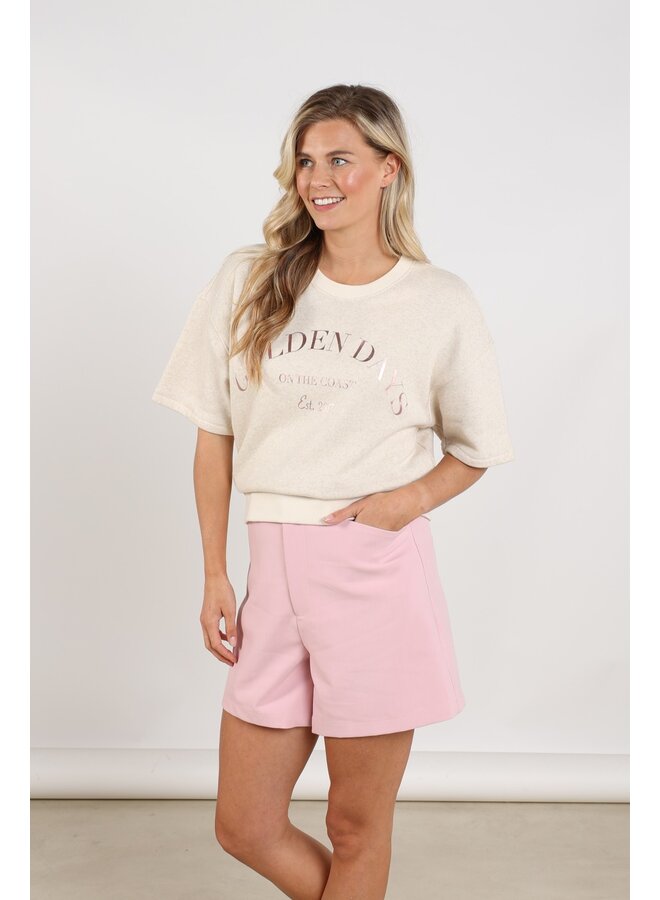 NKS03049 378 Nukus Lotte Pullover Golden Days Sand Melange/Blush