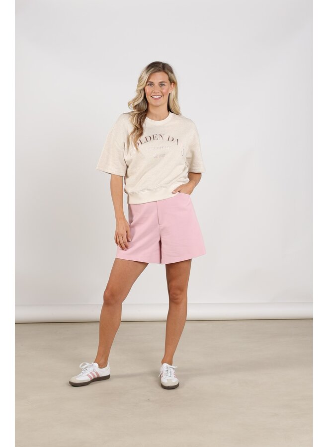 NKS03049 378 Nukus Lotte Pullover Golden Days Sand Melange/Blush